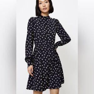 Loft Floral Shoulder Button Dress